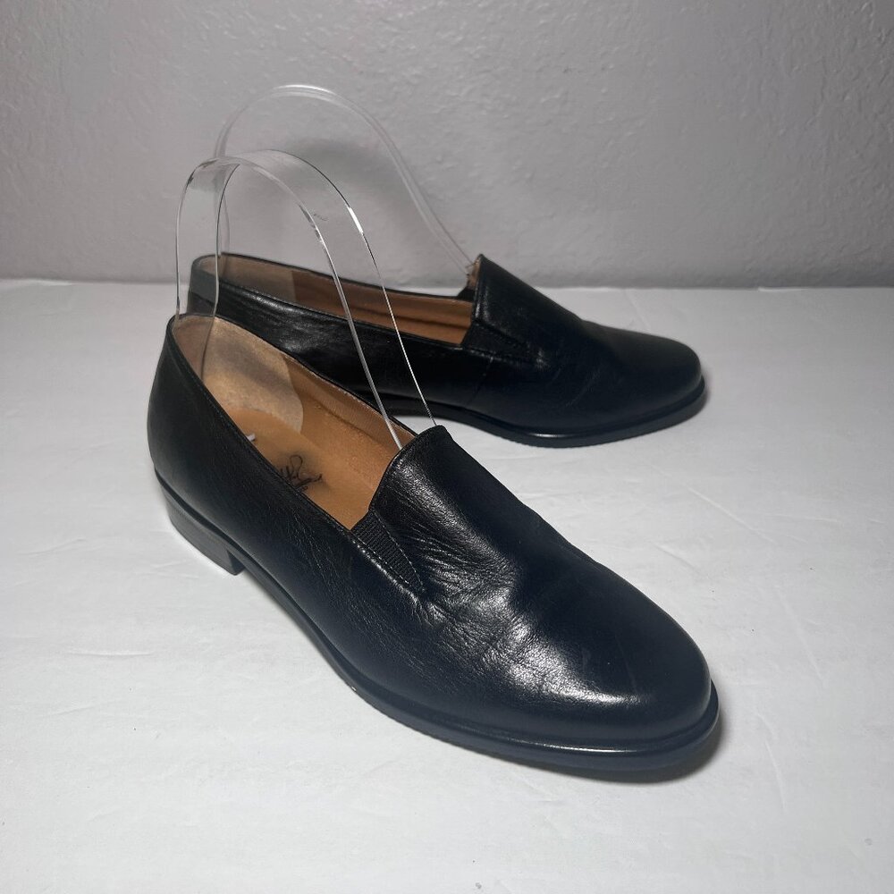 Selby Moc Fit Active Flex Black Leather Slip On Loafers